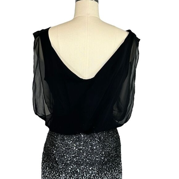 Calvin Klein Sequin Ombre Sheer Cocktail Dress| Size 10 - Picture 8 of 10